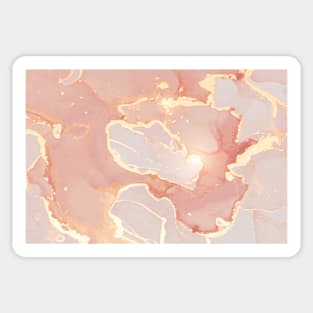 Liquid Orange Gold Luxury Marble Shapes Geometric Abstract Pattern Sticker